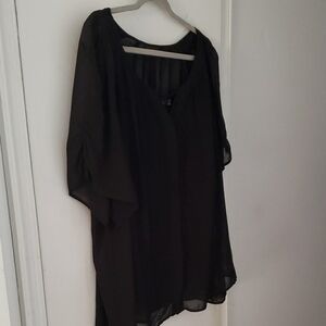 Apt. 9 Black  Camisole With Light Sheer Flowing Tunic(2 Pieces)